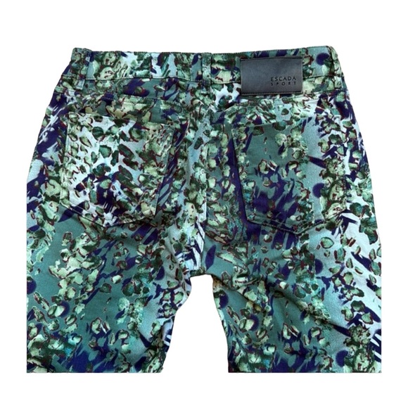 ESCADA SPORT teal green, blue print jean, size 36 EU - Picture 4 of 14